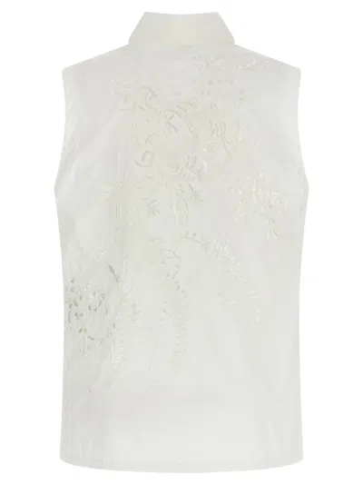 P.a.r.o.s.h . Embroidered Technical Fabric Shirt In White