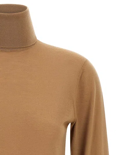 Dolce & Gabbana Cashmere Turtleneck Pullover In Brown