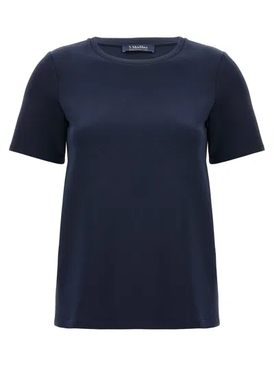 Max Mara Cotton And Modal Jersey T-shirt In Blue