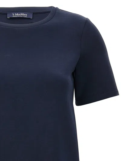 Max Mara Cotton And Modal Jersey T-shirt In Blue