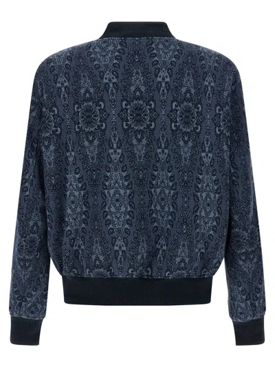 Etro Jacquard Bomber Jacket In Blue
