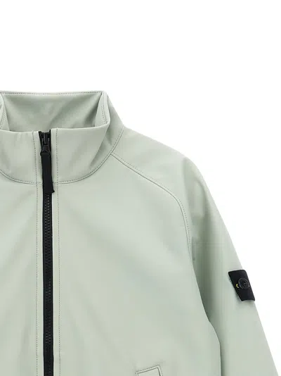 Stone Island Junior Three-layer Technical Jacket In Green