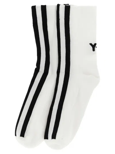 Y-3 Stripes Socks In White