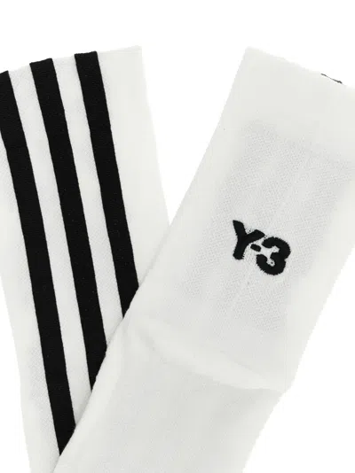 Y-3 Stripes Socks In White