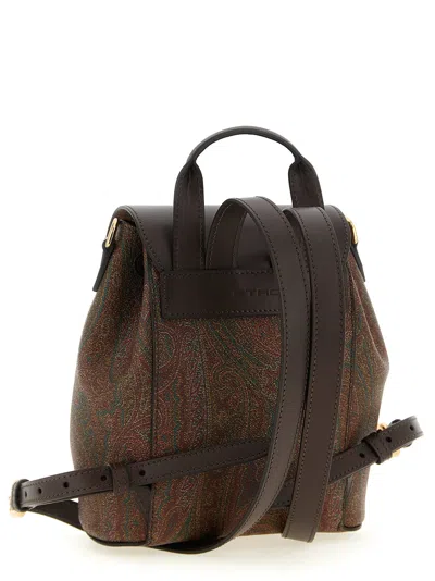Etro Brown Essential Small Backpack In Pattern