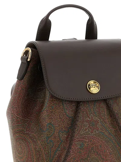 Etro Brown Essential Small Backpack In Pattern