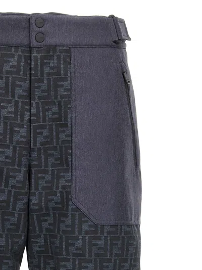 Fendi Ff Jacquard Technical Ski Pants In Charcoal