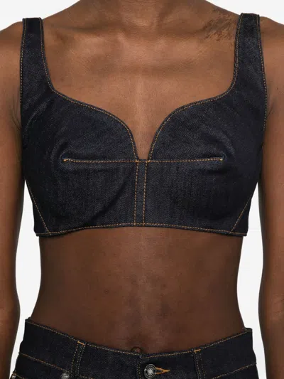 Givenchy Denim Bra Top In Black
