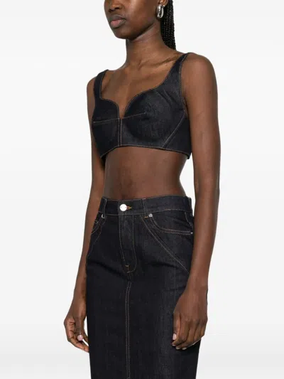 Givenchy Denim Bra Top In Black