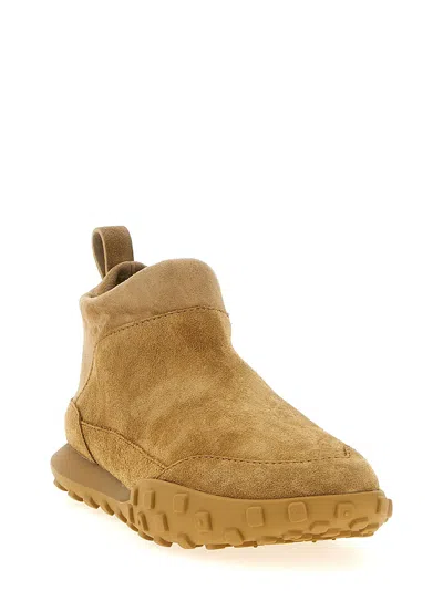 Jil Sander Suede Pull-on Sneaker In Tan