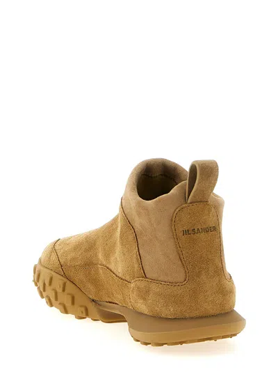 Jil Sander Suede Pull-on Sneaker In Tan