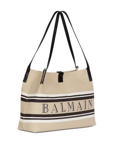 Balmain Release Shoulder Bag In Beige
