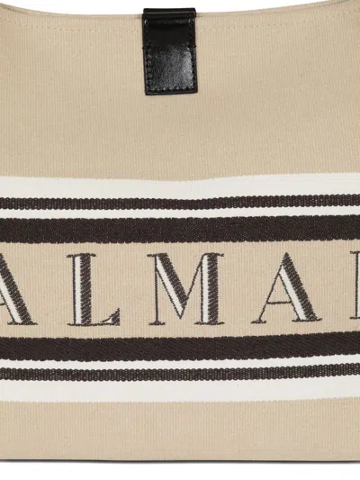 Balmain Release Shoulder Bag In Beige