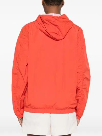 Peuterey Nigle Hooded Blouson Jacket Elasticated Cuffs Hem In Red
