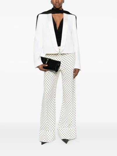 Tom Ford Wool Tuxedo Blazer In White