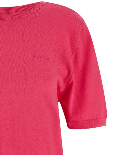 Ganni Bare Back Sweater In Red