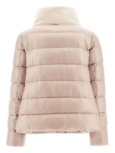 Herno Quilted Wool & Down Down Jacket In Cream