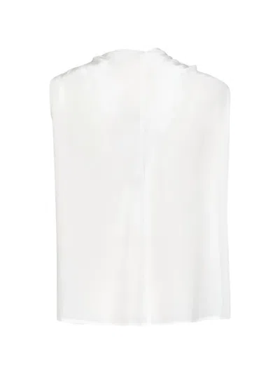 P.a.r.o.s.h Parosh Silk Bow-tie Blouse In White