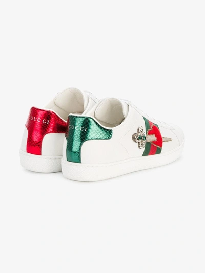 Shop Gucci Heart Dagger Ace Sneakers In White