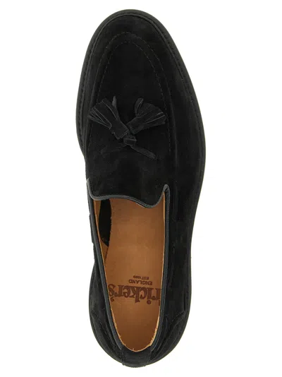 Tricker's Black Solid Elton Loafers In Black