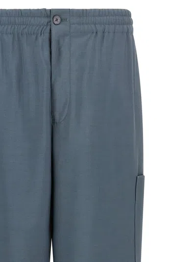 Kenzo Viscose-wool Blend Cargo Pants In Gray
