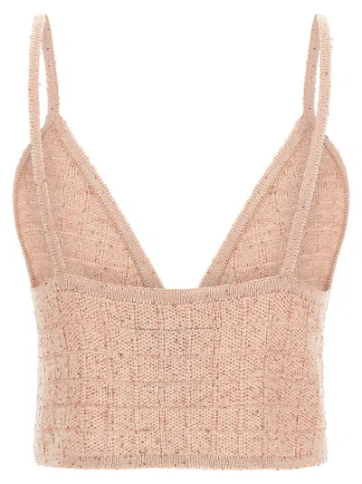 Alessandra Rich Sequin-embellished Wool Blend Tank Top In Pink