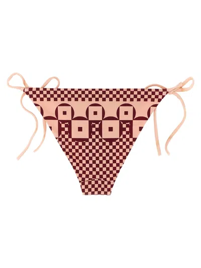 Fendi Micro Patchwork Lycra Bikini Briefs In Brown