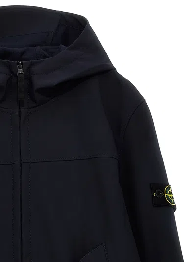 Stone Island Junior Soft Shell With E.dye® Technology Jacket In Black