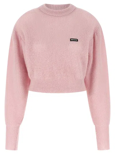 Rotate Birger Christensen Rotate Birgerchristensen Wool Puff Sweater In Pink