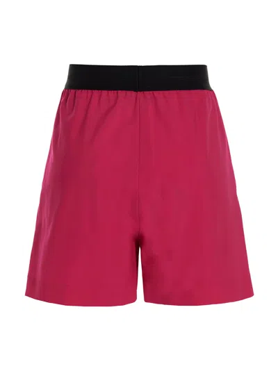 Msgm Wool Bermuda Shorts In Magenta
