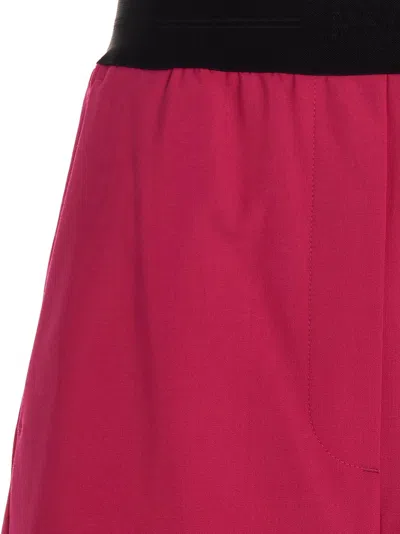 Msgm Wool Bermuda Shorts In Magenta