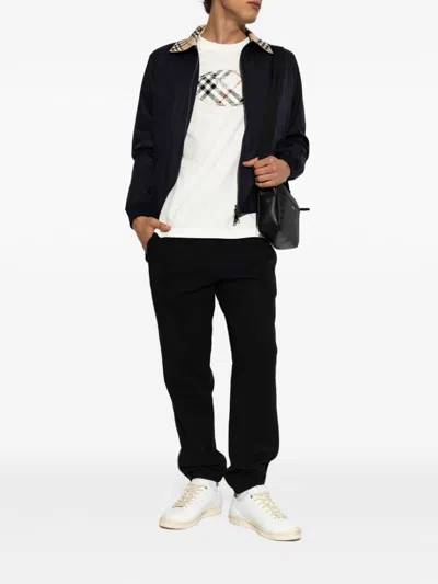 Burberry Sid Check-trim Track Pants In Black