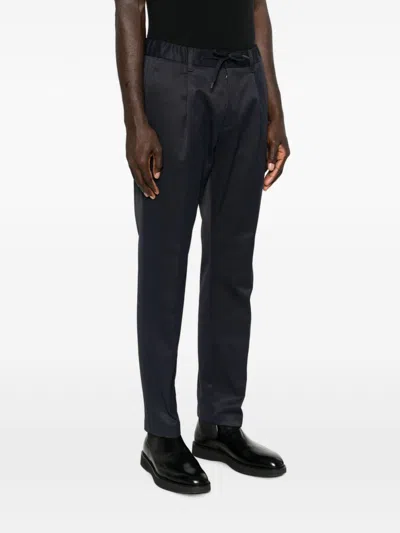 Herno Satin Drawstring Trousers In Navy