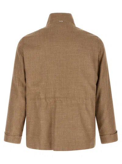Herno Field Jacket In Tan
