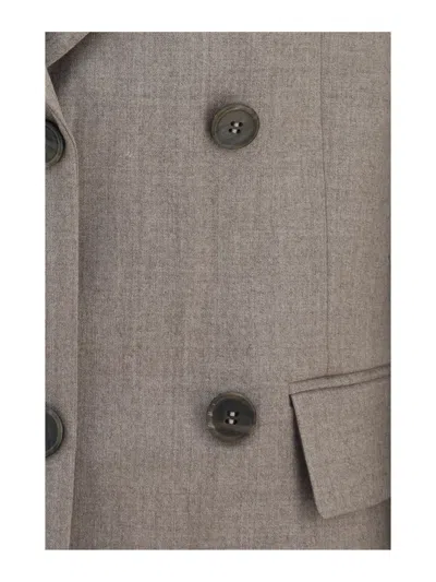 P.a.r.o.s.h . Virgin Wool Double-breasted Blazer In Gray