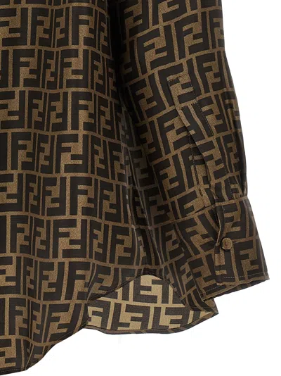 Fendi Ff Monogram Shirt In Tan