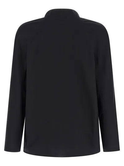 Lemaire Cotton-silk Blend With Knotted Scarf Blouse In Black