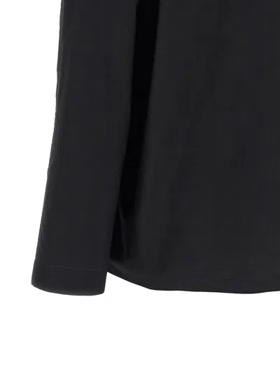 Lemaire Cotton-silk Blend With Knotted Scarf Blouse In Black