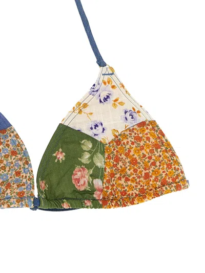 Zimmermann Cotton Patchwork Bikini In Blue