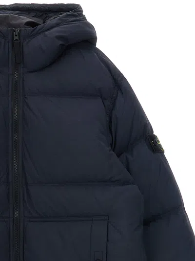 Stone Island Junior Quilted Down Jacket In Navy
