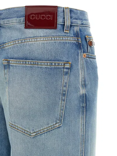 Gucci Stone-washed Denim Jeans In Blue