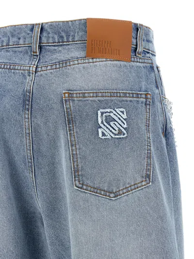 Giuseppe Di Morabito Crystal-embellished Jeans In Light Blue