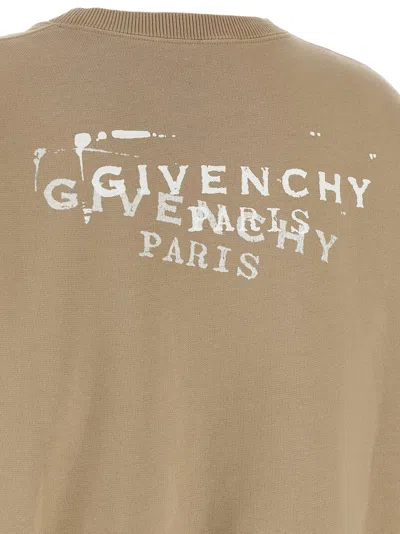 Givenchy Logo Stamp Sweatshirt In Beige