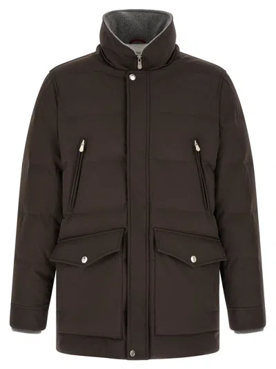 Brunello Cucinelli Quilted Down Parka In Black
