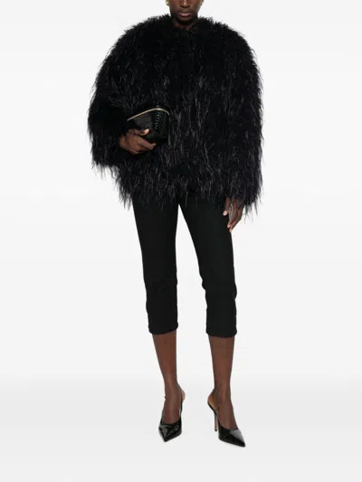 Forte Forte Feather-effect Blouson Jacket In Navy