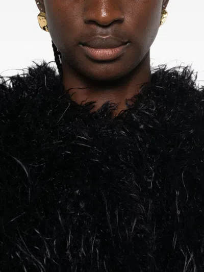 Forte Forte Feather-effect Blouson Jacket In Navy