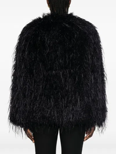 Forte Forte Feather-effect Blouson Jacket In Navy