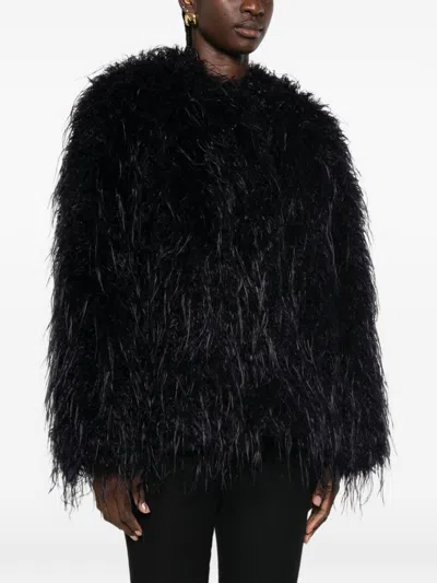 Forte Forte Feather-effect Blouson Jacket In Navy