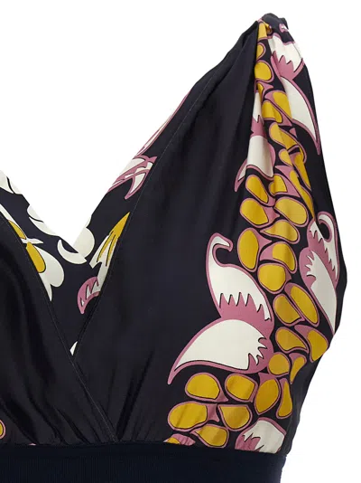 Tory Burch Printed Silk Blouse In Black