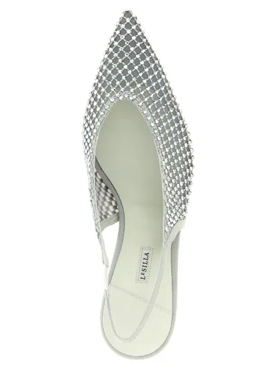Le Silla Gilda Slingback Heel In Silver